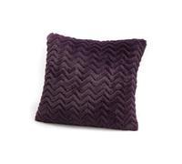 Coussin - AMADEUS - Chevron Prune - Déhoussable - Synthétique - Carré