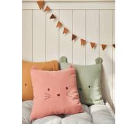 Coussin animal en gaze de coton personnalisable rose TU