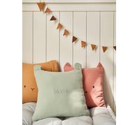 Coussin animal en gaze de coton personnalisable vert sauge TU