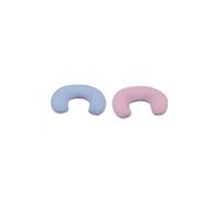 Coussin appui-tête bleu à carreaux - rose à carreaux