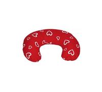 Coussin appui-tête coeurs blancs