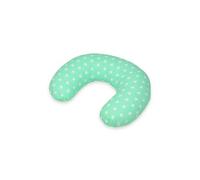 Coussin appui-tête etoiles blanches sur fond bleu menthe