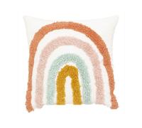 Coussin Arc-En-Ciel Effet Peluche 40 X 40 Cm - Ecru Ecru