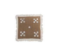 Coussin avec mini-miroirs en jute naturel L46cm - Coussin d'extérieur