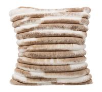 Coussin Avoriaz imitation fourrure - 40 x 40 cm - Marron et blanc