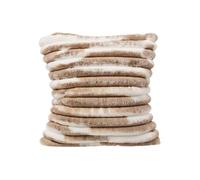 - Coussin Avoriaz imitation fourrure - 40 x 40 cm - Marron et blanc - Avoriaz