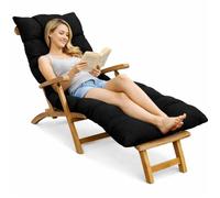 Coussin Bain de Soleil - 185x60x15 cm - Bananair - Noir Fabriqué en France