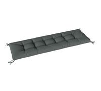 Outsunny Coussin Bain de Soleil Chaise Longue en Mousse à Mémoire, avec Sangles de Fixation, Protection UV50+, Coussin de Banc Matelas Assise pour Canapé Banc de Jardin, 198x65x13cm, Gris foncé