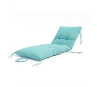 Coussin Bain de Soleil - Matelas pour transat - 185x55cm & épaisseur 12 cm - Déperlant et résistant aux UV - Bleu Caraïbes - Déco Arts
