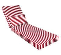 Coussin bain de soleil premium 190x60 cm avec coussin - Rayure rouge