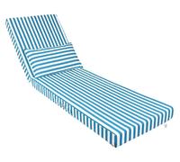 Coussin bain de soleil premium avec coussin - Rayures Turquoises