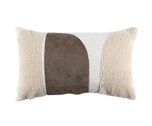 Coussin bicolore moderne 30x50 cm collection CRUSH beige et crème
