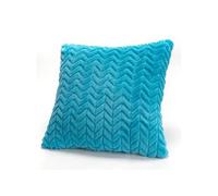 Coussin bleu turquoise chevron 40x40 cm - - Bleu - Polyester