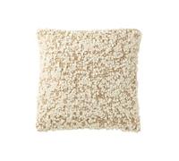 Coussin Bouclette "Elvia" 45x45cm Camel & Crème