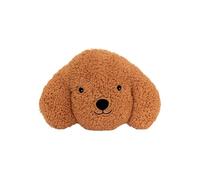 Atmosphera - Coussin Scott forme tête de chien bouclette 36x24 cm marron