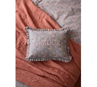 Coussin Brodé Amour Bleu TU
