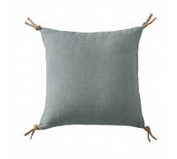 Coussin carré déhoussable 45x45 cm Lin Rosalie Azur