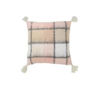 Coussin carré en tissu beige et rose 45x45x5cm