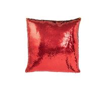 Coussin carré en tissu rouge 45x45x15 cm