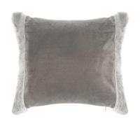 Coussin carré imitiation fourrure Terre sauvage - L. 40 x l. 40 cm - Gris