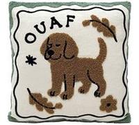 Coussin carré Influence Chien coton 40x40cm déhoussable avec garnissage