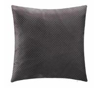 Coussin carré velours embossé déhoussable - 45x45 cm - Gris