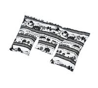 Coussin cervical à noyaux de cerise, motif noir et blanc, 40 x 25 cm