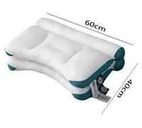 Coussin cervical en mousse à mémoire de forme - Modèle profilé - Support ergonomique pour le cou - Mousse à récupération lente - Respirant - Lavable en machine - Lot de 2, vert, 40 x 60 cm