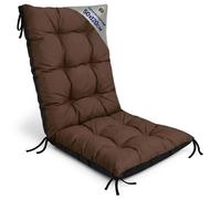 Coussin Chaise Jardin Dossier Haut 50x120 cm - Matelas Siege Extérieur Mobilier Confort Imperméable Brun
