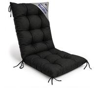 Coussin Chaise Jardin Dossier Haut 50x120 cm - Matelas Siege Extérieur Mobilier Confort Imperméable Graphite lin écologique