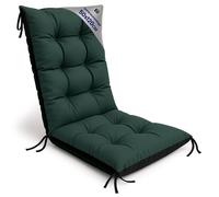 Coussin Chaise Jardin Dossier Haut 50x120 cm - Matelas Siege Extérieur Mobilier Confort Imperméable Vert