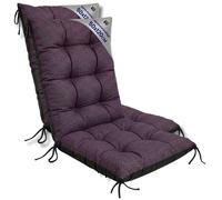 Coussin Chaise Jardin Dossier Haut Set: 2x 50x120 cm - Matelas Siege Extérieur Mobilier Confort Imperméable Bordeaux lin écologique