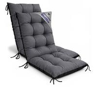 Coussin Chaise Jardin Dossier Haut Set: 2x 50x120 cm - Matelas Siege Extérieur Mobilier Confort Imperméable Graphite