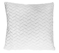 Coussin chevron polyester 40x40 cm collection ADAM imitation fourrure blanc