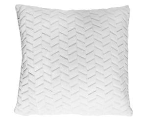 Coussin chevron polyester 40x40 cm collection ADAM imitation fourrure blanc