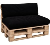 Coussin Cloud Pillow pour palettes, 120 x 80 cm, pour palettes Euro – Coussin d'assise d'extérieur avec dossier en velours côtelé et housse amovible e Oeko-TEX pour mobilier de jardin, noir