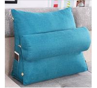 Coussin - Confortable - Bleu - 45x45x20cm - Déhoussable - Poche latérale