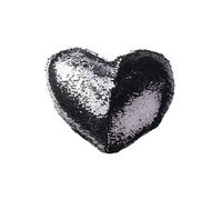: Coussin cour paillettes et velours, coloris noir & argent
