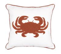 Coussin crabe brodé en coton Terracotta 45x45 cm