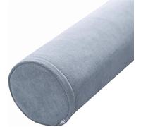 Coussin cylindrique 10 x 80 cm - Rouleau de soutien lombaire pour le cou et le dos avec housse amovible pour lit, canapé, chaise, voiture, yoga - Options de couleur gris-bleu