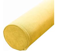 Coussin cylindrique pour soutien lombaire, dos et tête - Housse amovible idéale pour lit, canapé, chaise, voiture et yoga - 15 x 80 cm - Jaune