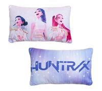 Coussin cylindrique sous Licence Officielle K-Pop Demon Hunters, Oreiller Ultra-Doux | Motif céleste réversible, Violet | Idéal pour la décoration de la Chambre ou du Salon | 50 x 30 cm