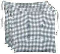Coussin d’assise Brandsseller à carreaux - Anthracite, gris clair, marron, beige - 40 x 40 cm - Pour le jardin, Coton mélangé, gris, 4er-Paket