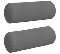 Coussin d'accent cylindrique - vidaXL - Gris foncé - Tissu en microfibre - Rembourrage polyester - Housses amovibles