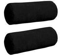 Coussin d'accent en microfibre - vidaXL - Noir - Ø 15 x 40 cm - Housses amovibles - Rembourrage polyester