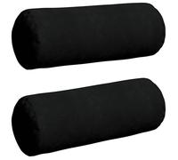 Coussin d'accent en microfibre - vidaXL - Noir - Ø 25 x 70 cm - Housses amovibles - Rembourrage polyester