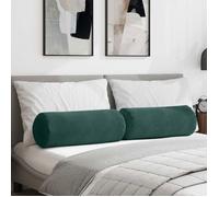vidaXL Coussins d'accent 2 pcs Vert foncé Ø 25 x 70 cm, Décor de Salon, Coussins cylindriques, Coussins Confortables, Housses Amovibles, Textiles pour Un chez-soi Chic
