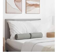 Coussin d'accent - VIDAXL - Lot 2 coussins cylindriques - Gris nuage - 15 x 15 x 40 cm - Housse amovible
