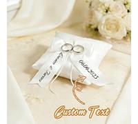 Coussin d'alliances de mariage blanc personnalisable, convenant à différents styles de mariage comme coussin pour porteur d'alliances, cadeau commémoratif pour le couple, coussin d'alliances blanc, fa