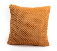 Coussin damier curry 40x40 cm
